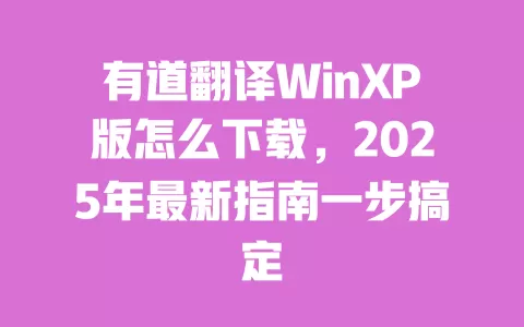 有道翻译WinXP版怎么下载，2025年最新指南一步搞定 一