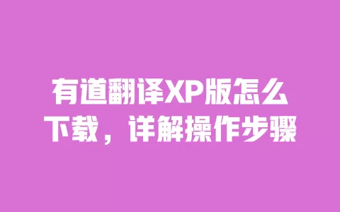 有道翻译XP版怎么下载,详解操作步骤 一